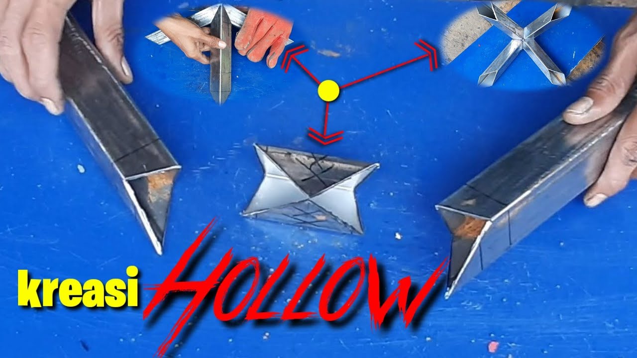 teknik sederhana penting!!!wajib di kuasai bengkel las listrik (kreasi Hollow 4 sudut)