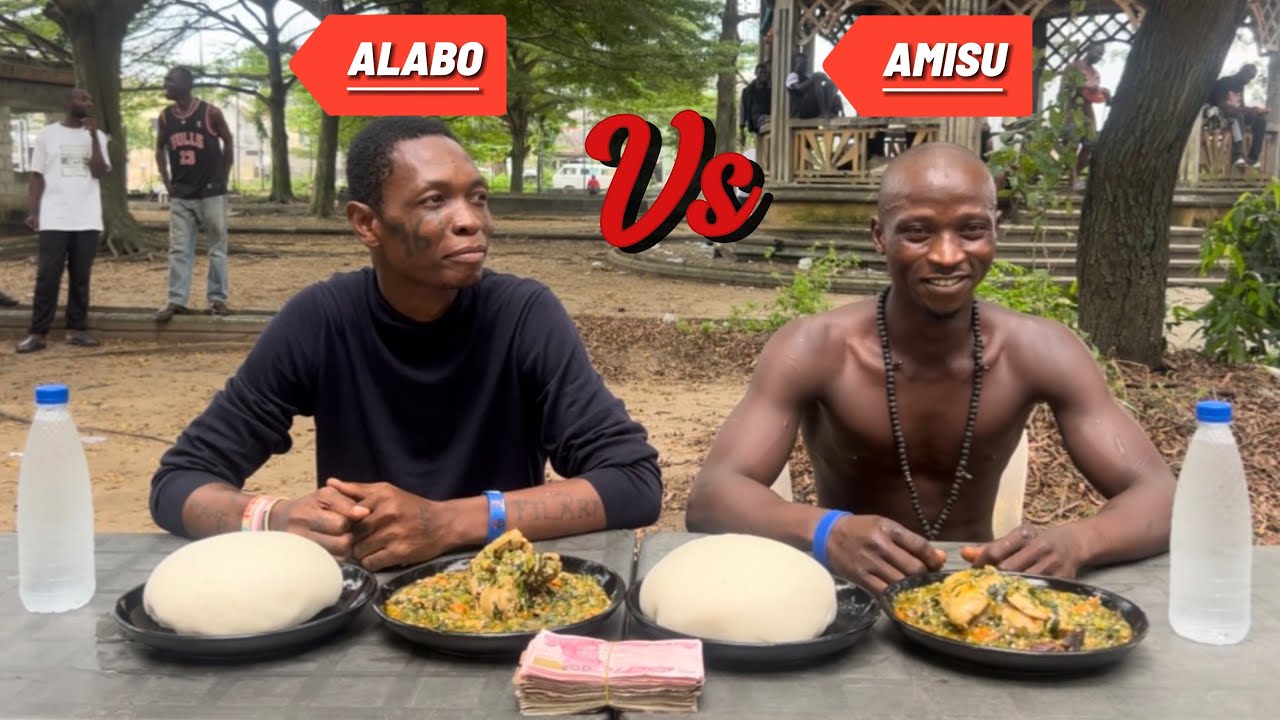 EATING COMPETITION FIRST PERSON TO FINISH OKRO SOUP AND FUFU WIN 100,000