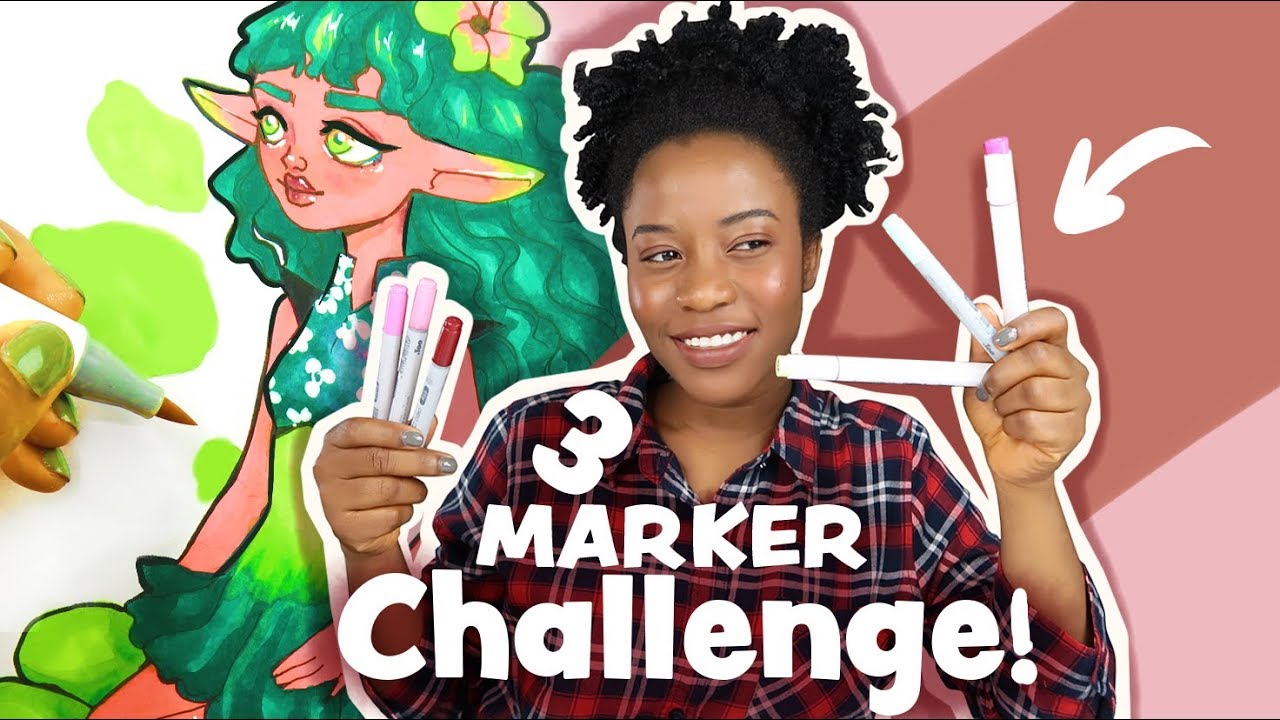 3 MARKER CHALLENGE USING - Ohuhu brush markers, copic markers and Bianyo brush markers