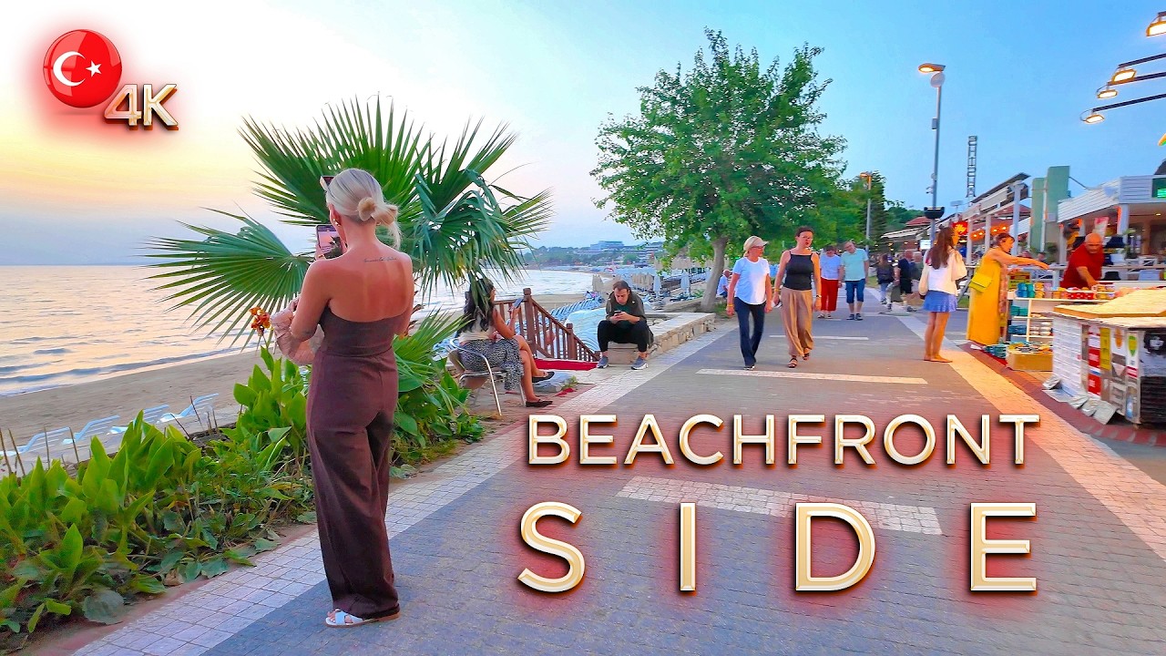 SIDE HOTELS PROMENADE 📍4K Evening Walk Beach & Shopping TURKIYE