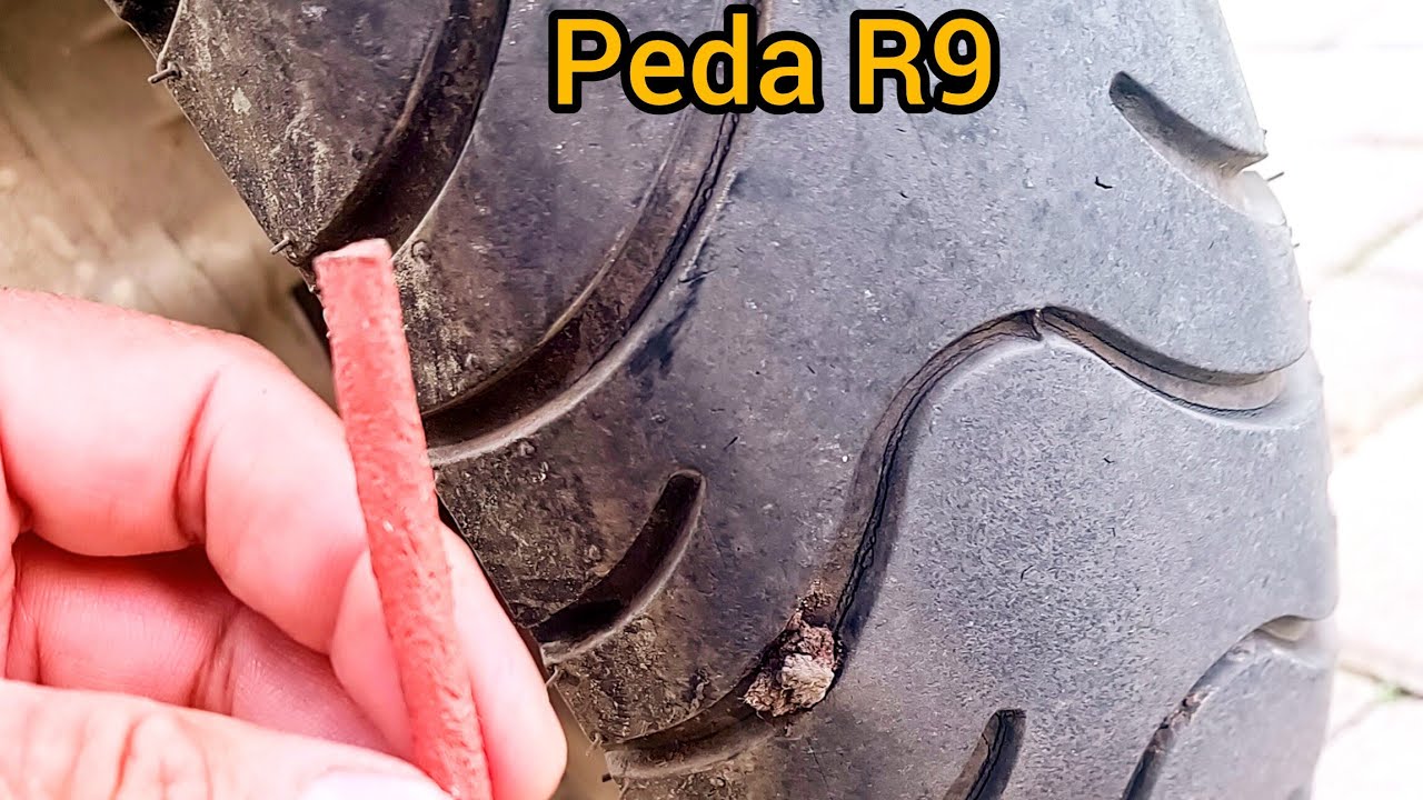 ČEPOVANJE GUME NA SKUTERU,kako resiti izbusenu  gumu na licu mesta