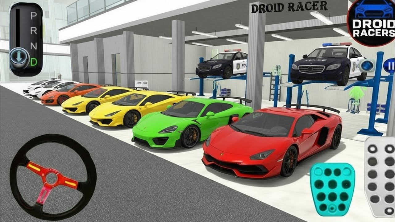 New Police Mercedes Cars In Auto Repair shop - 3d driving class game 🎮 Car Gameplay 