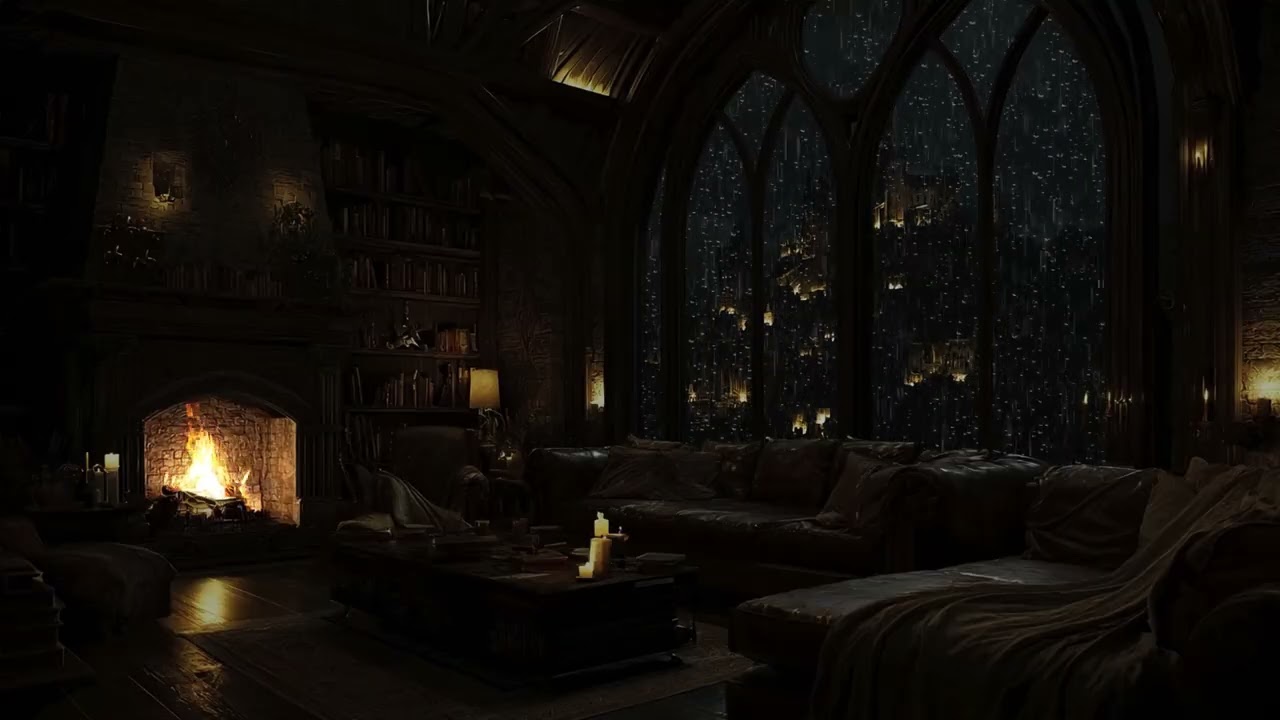 Forgotten Medieval Castle Rain | Hearthstone Ambience for Subtle Night Comfort