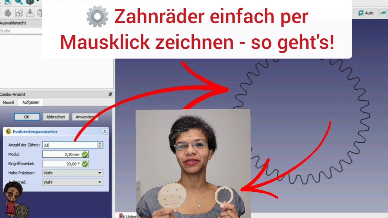 ⚙️ Zahnräder einfach per Mausklick zeichnen - so geht's!