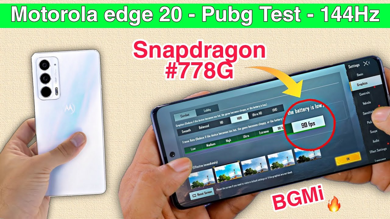 Motorola edge 20 Pubg Test - Motorola edge 20 Pubg Graphics Test.😱