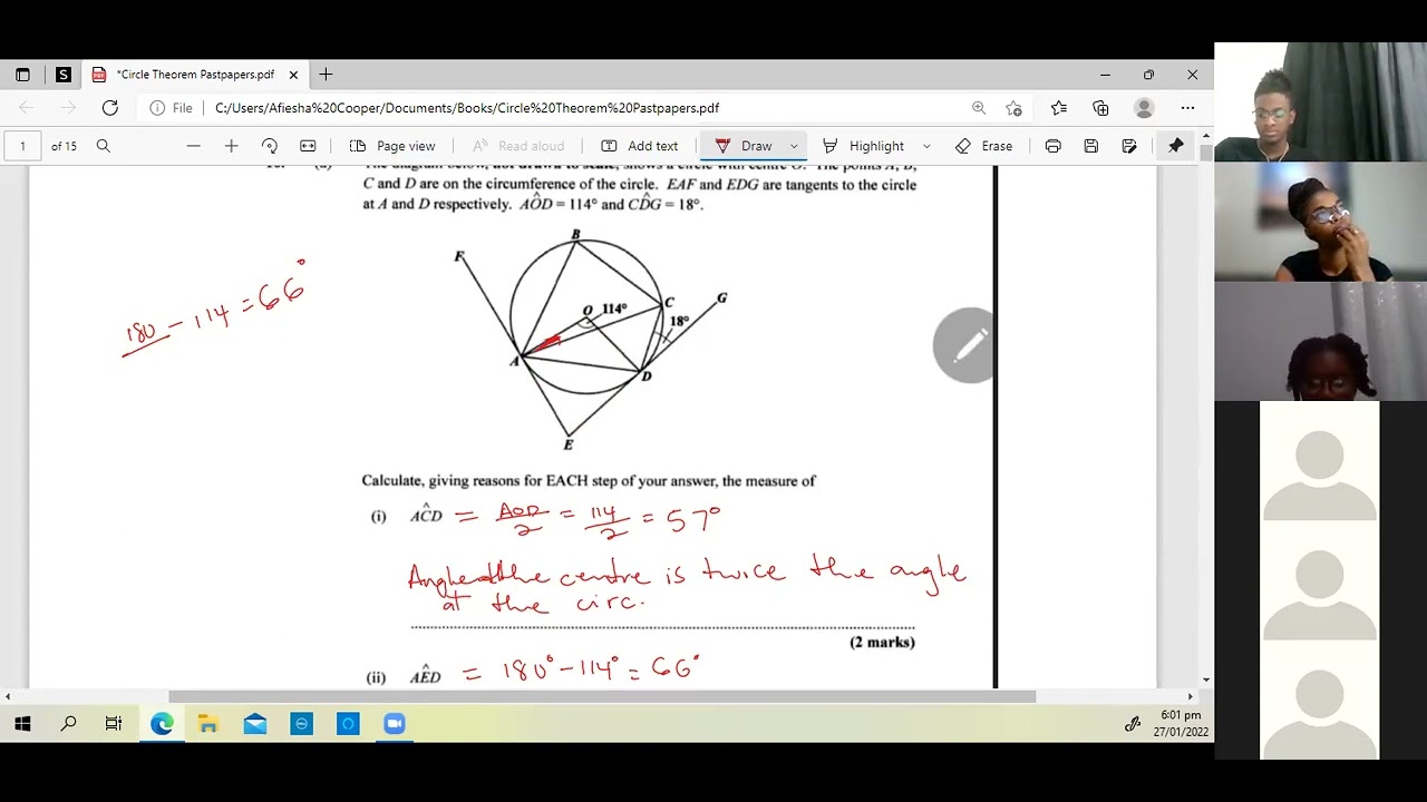 Circle Geometry/Theorems CXC CSEC Mathematics Pastpapers