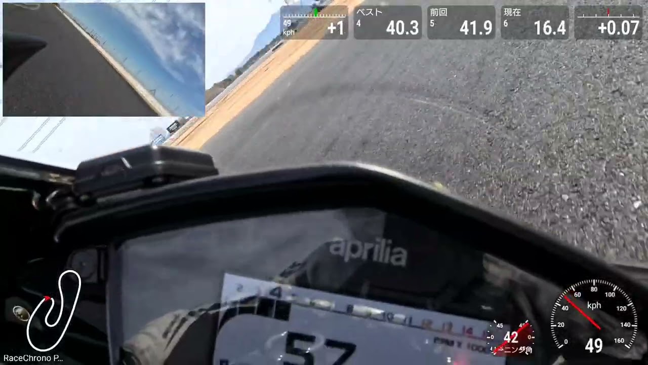 筑波サーキット(TC1000) 2026年3月1日 中級9:30-9:45 Lap4 40.3（Aprilia RSV4）