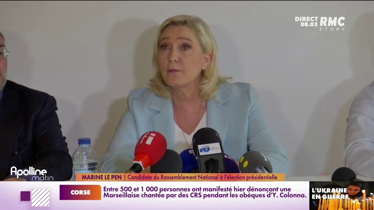 Pr&eacute;sidentielle : Marine Le Pen condamne les 