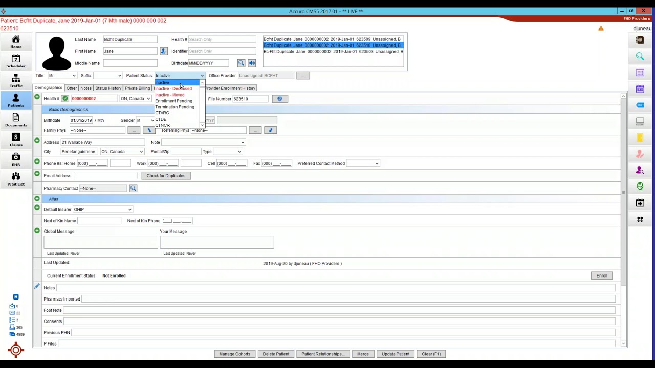 Accuro EMR Tips and Tricks #4: Duplicate Patients and Chart Merges