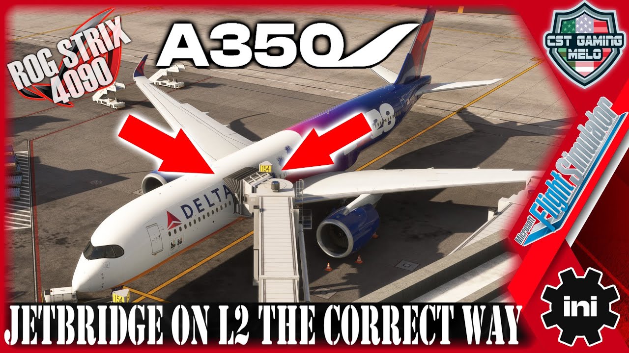 iniBuilds Airbus A350 L2 jetway connection Tutorial **THE CORRECT WAY!** #msfs2020 #msfs2024