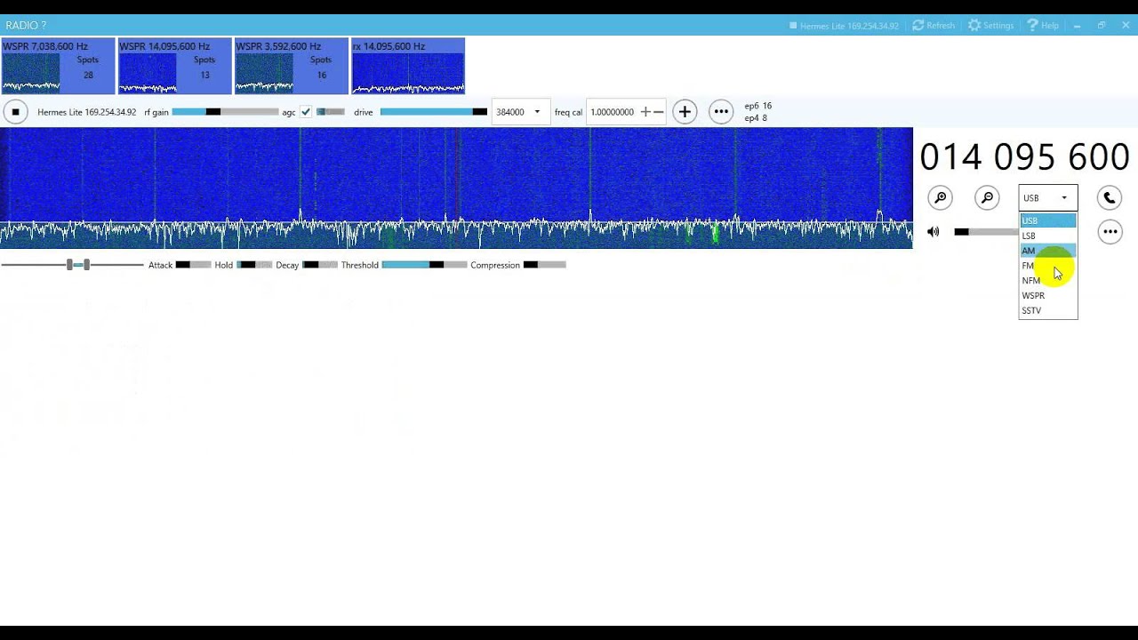 Программа для Hermes Lite- принимает и декодирует WSPR