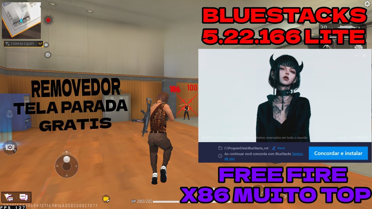 MELHOR FF X86 🔥COM REMOVEDOR TELA PARADA, FREE FIRE SEM QUEDA DE FPS ✅MIRA N&Atilde;O TREME E RODA EM TD PC