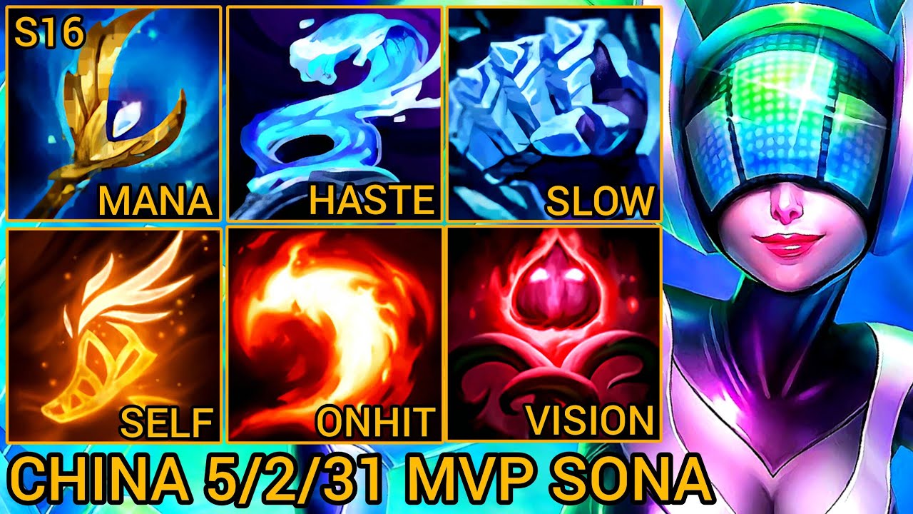 Sovereign Sona MVP 5/2/31 - China Server Wild Rift High Elo Tier Builds & Runes