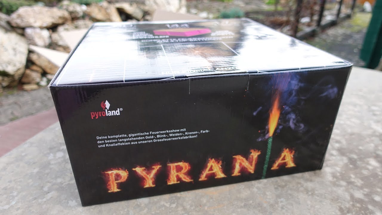 Pyroland PYRANIA | 144 Schuss Batterie | 12 kg | Mega XXL Batterie [Full HD]