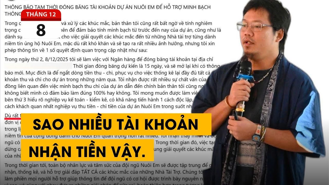 Dự án "NUÔI EM" bị tố thiếu minh bạch. Tại sao có nhiều tài khoản cá nhân nhận tiền vậy.