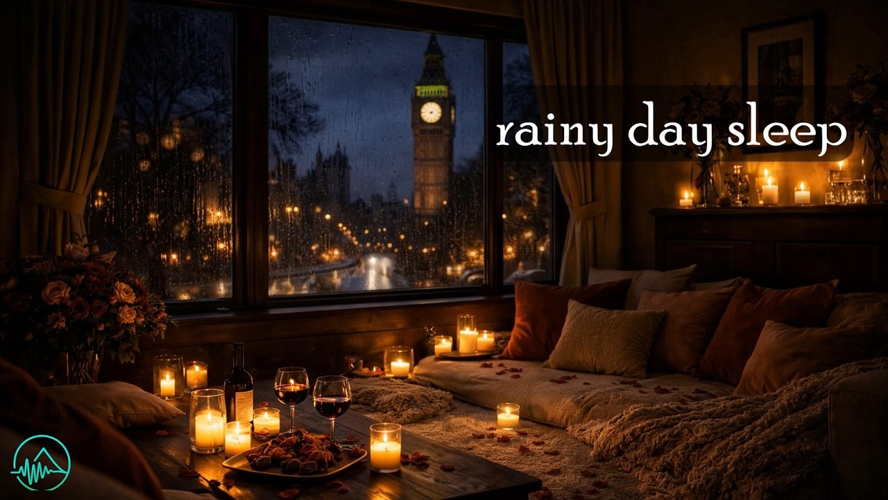 Soft Rain & Piano for Sleep l Romantic Valentine Night (3 Hours)