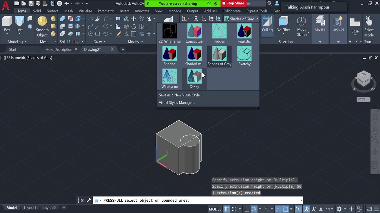 67: Subtract 3D Drawings (AutoCAD Tutorial)