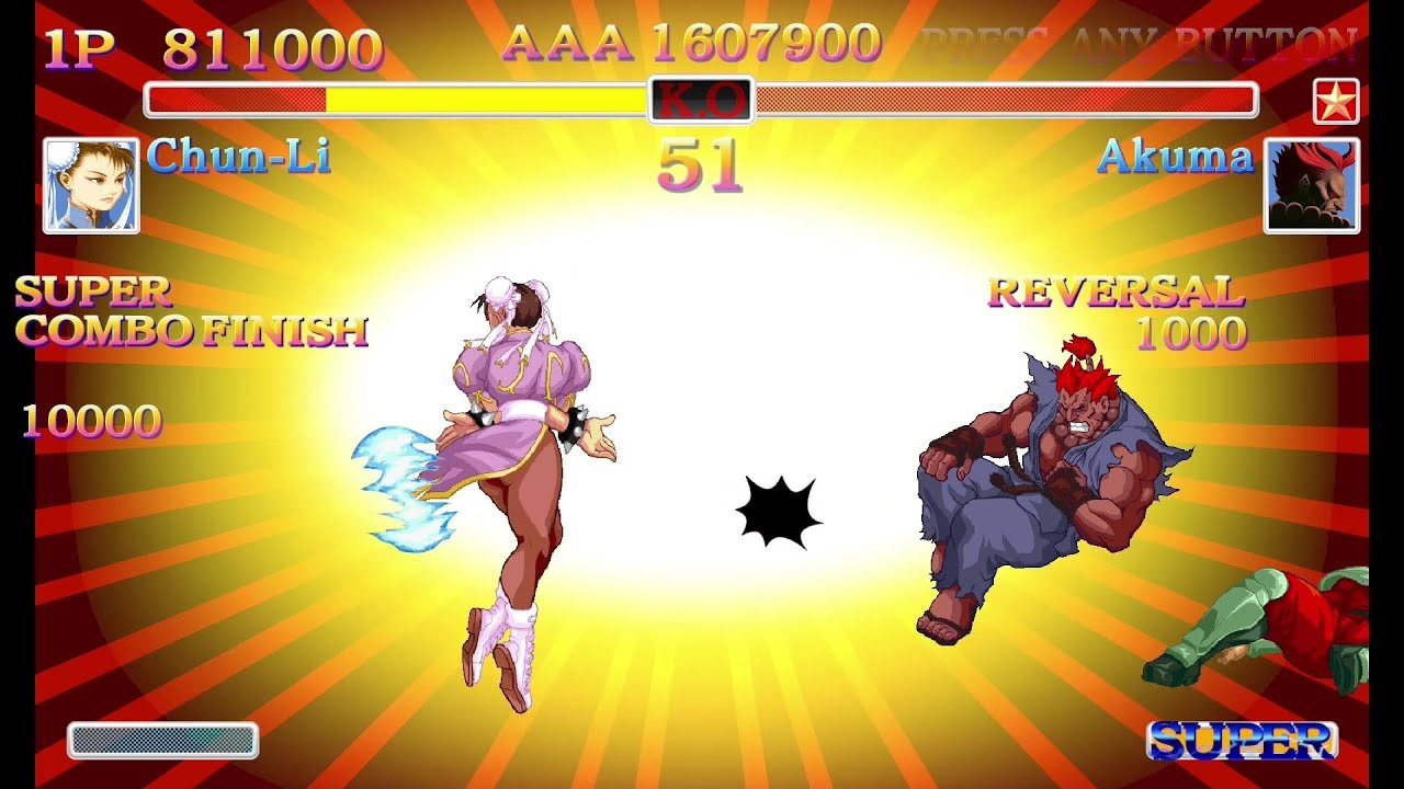 Ultra Street Fighter 2 The final Challenger Chun Li all 2 round clear hardest mode Akuma boss