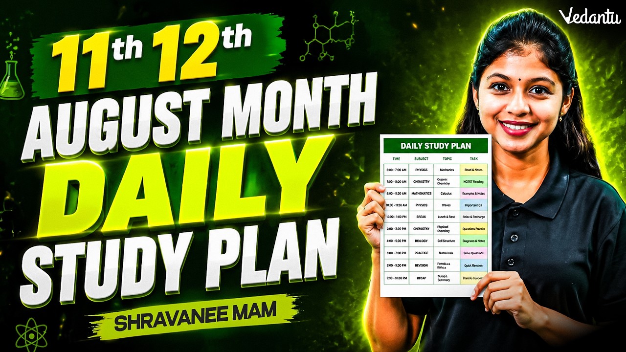 11th 12th August Month Complete study Plan to Score 600/600 in Quarterly Exam | shravanee Ma'am