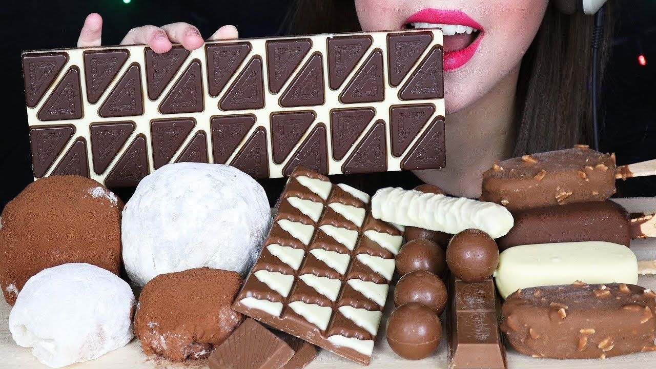 ASMR NUTELLA SNOWBALL MOCHI, LEFTOVER CHOCOLATE & MAGNUM ICE CREAM (EATING SOUNDS) No Talking 먹방
