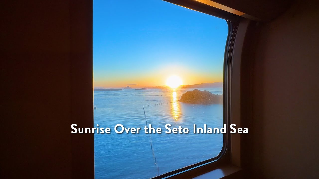 Quiet Sunrise Over the Seto Inland Sea | Overnight Train Ambience in Japan (4K ASMR)