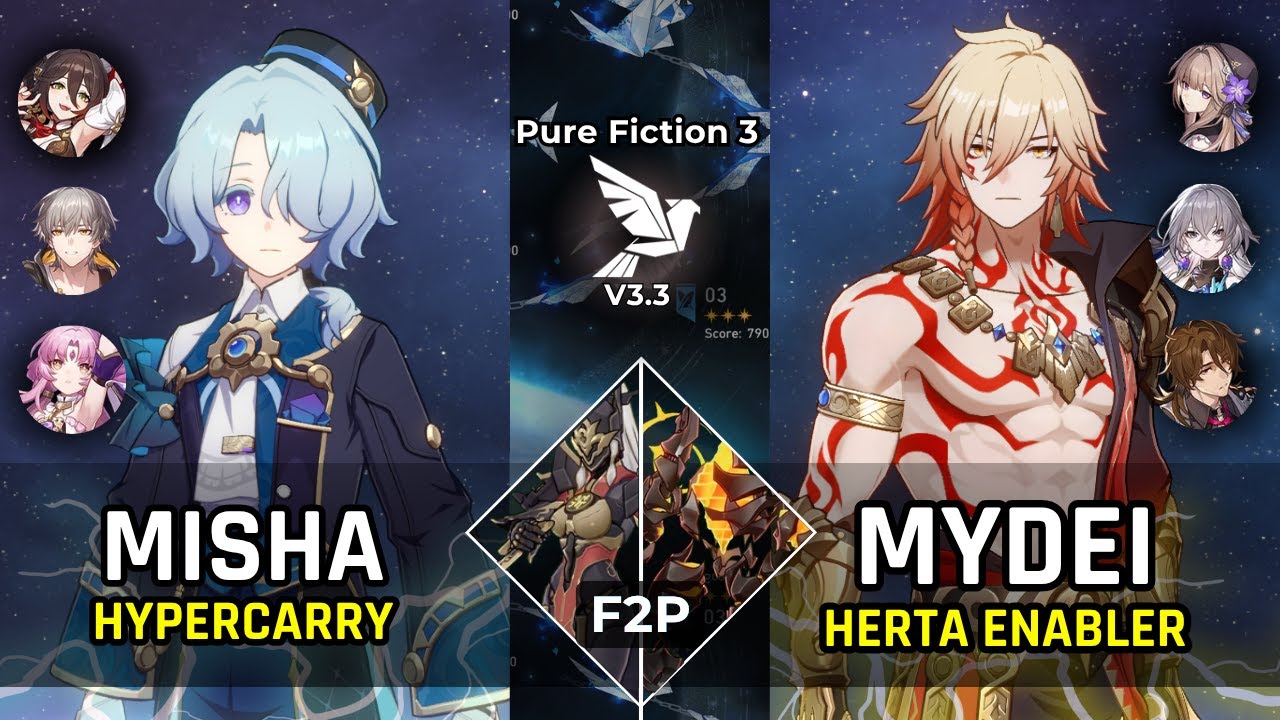 E0S6 MISHA & E0S0 MYDEI & E0S6 Herta | Pure Fiction 3 Версия 3.3 | Honkai: Star Rail