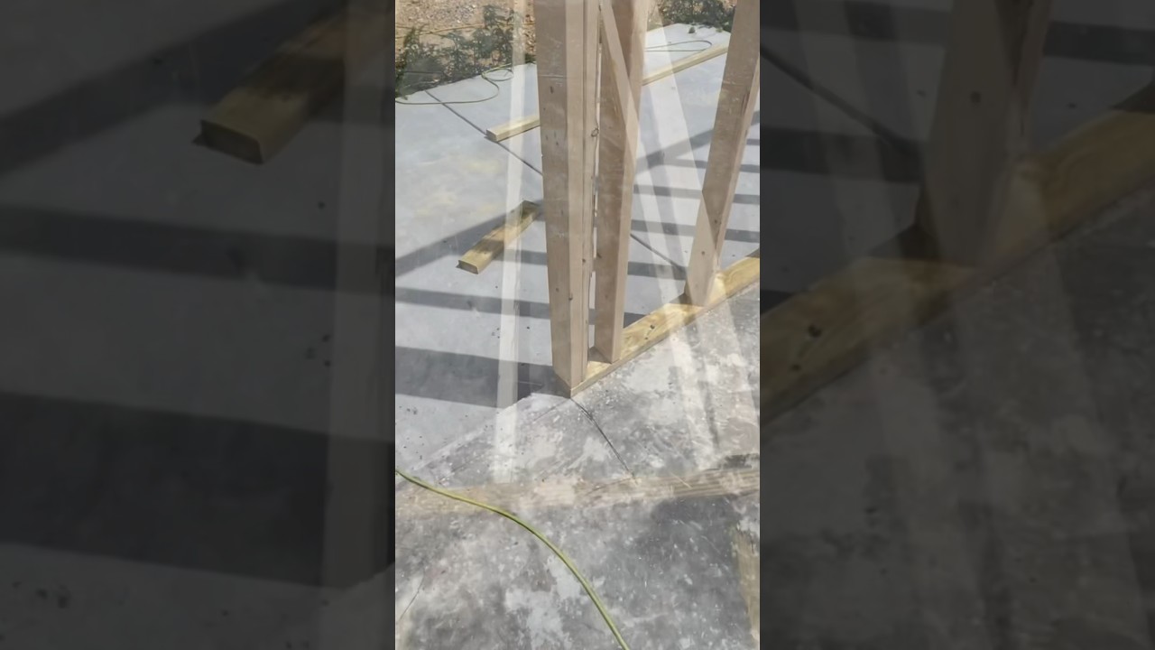 Framing on a concrete slab soleplate bottom plate pressure treated lumber #woodworking #carpenter