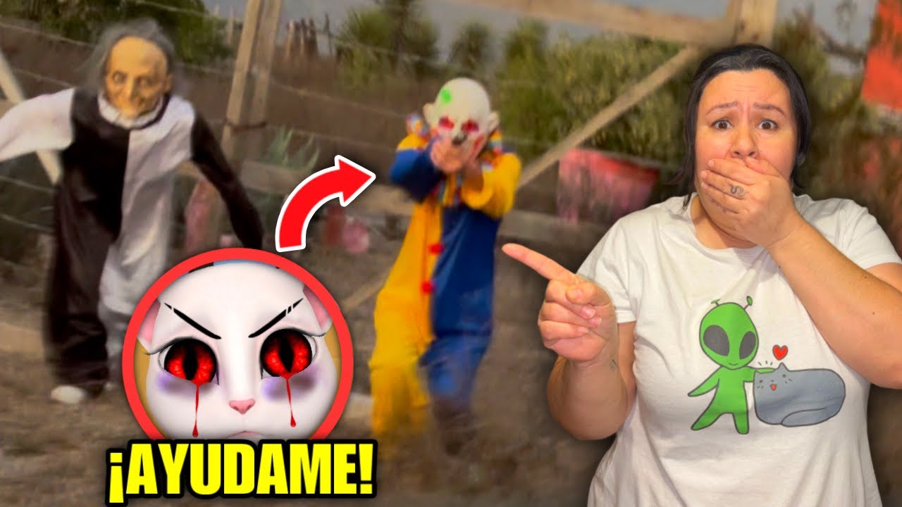ENCONTRÉ A *TALKING ANGELA* Y ESTOS PAYASOS ASES1N0S NOS PERSIGUIERON😱 terrorifico