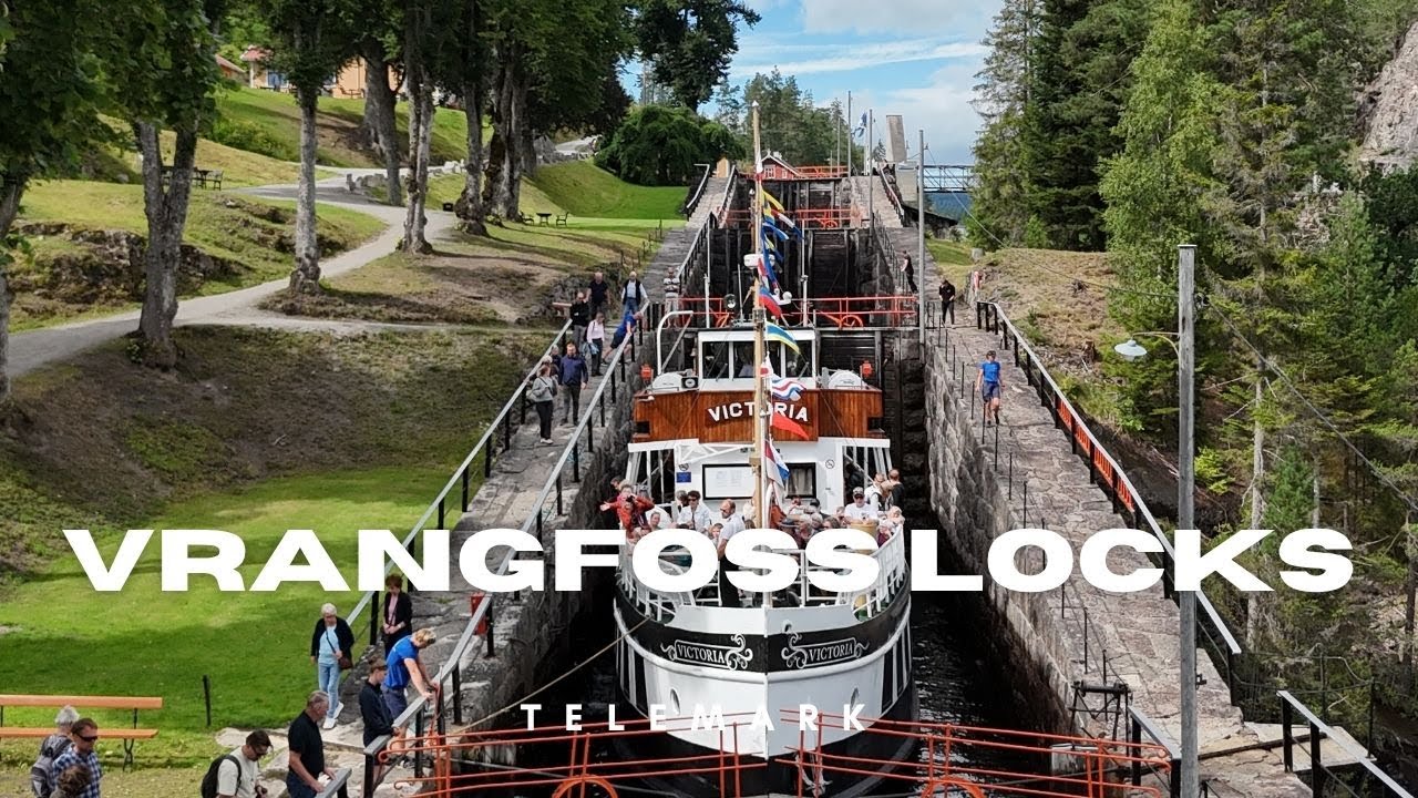 Vrangfoss Lock in Telemark, Norway  Stunning 4K Aerial Drone Footage