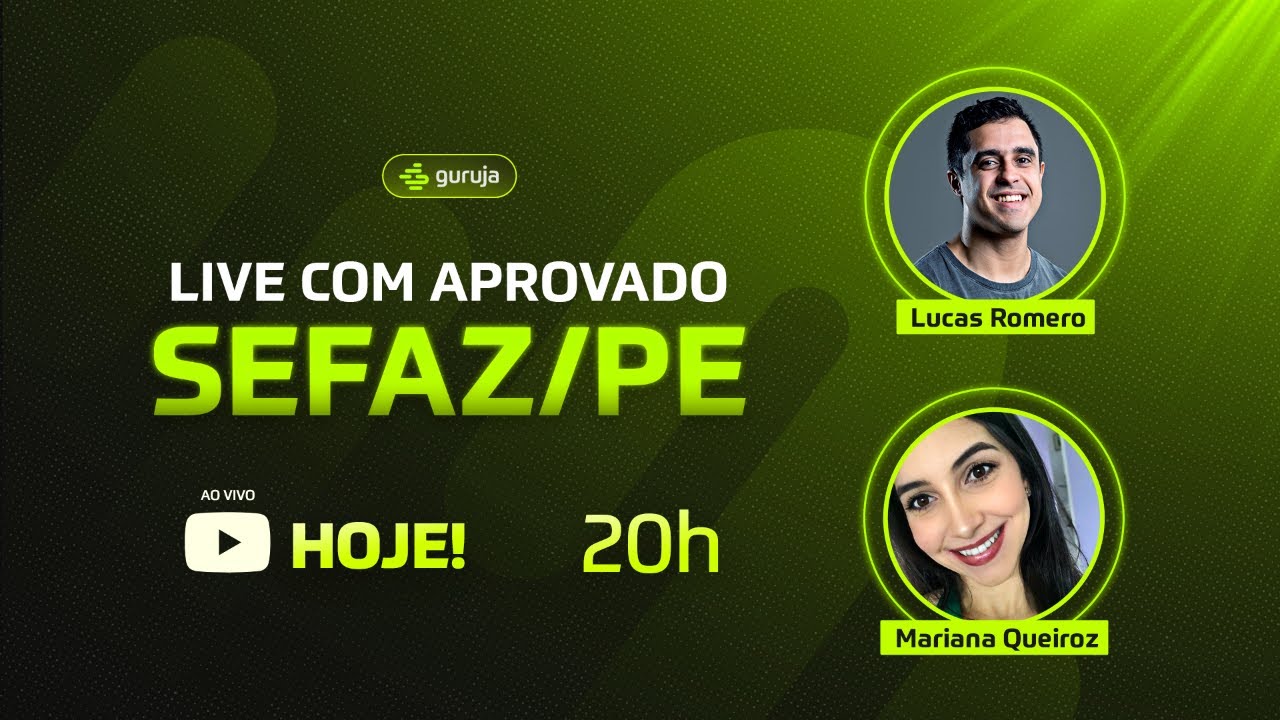 Guruja: Live com Aprovada na SEFAZ-PE - Mariana Queiroz - 12º lugar