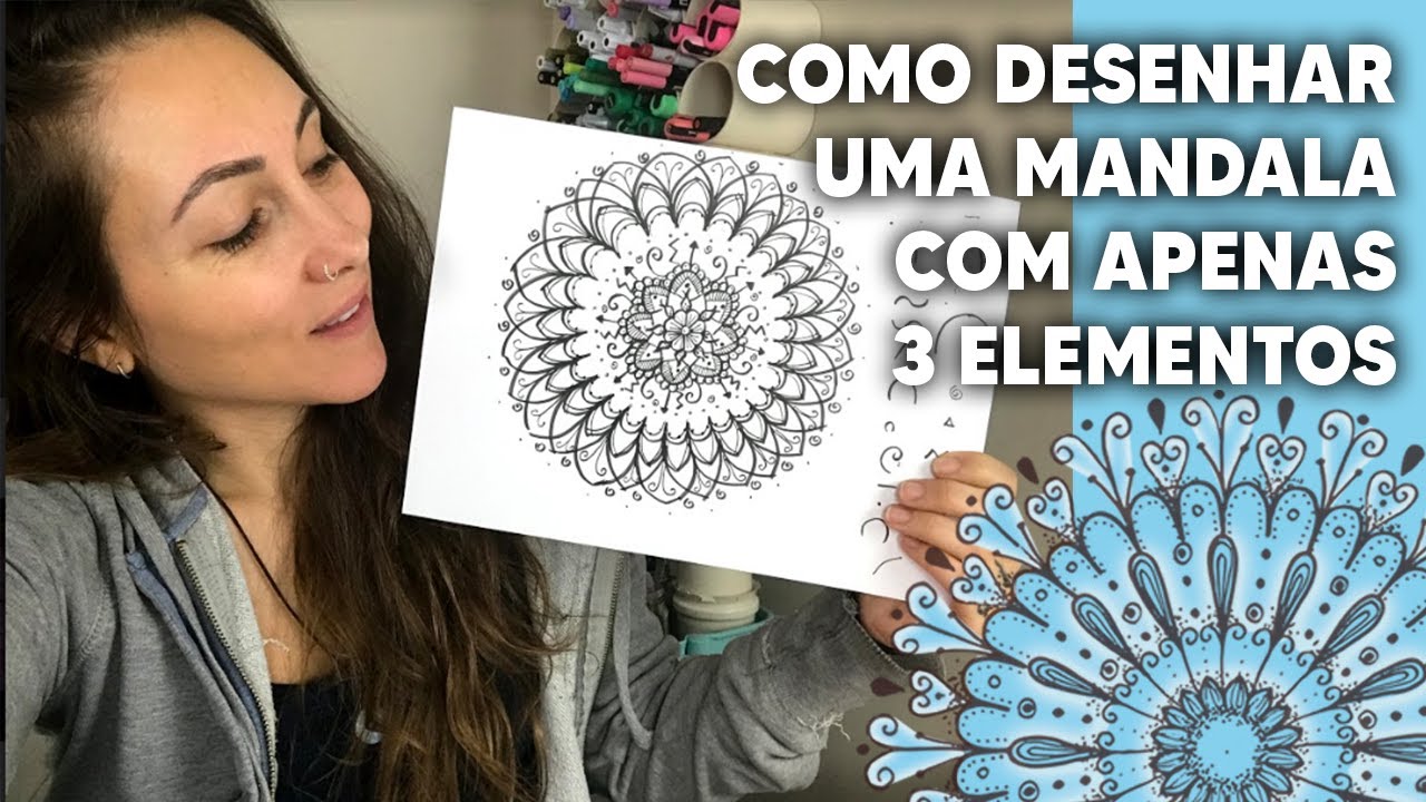 COMO DESENHAR MANDALA DO ZERO, COM TRÊS ELEMENTOS! | Taty Alencar