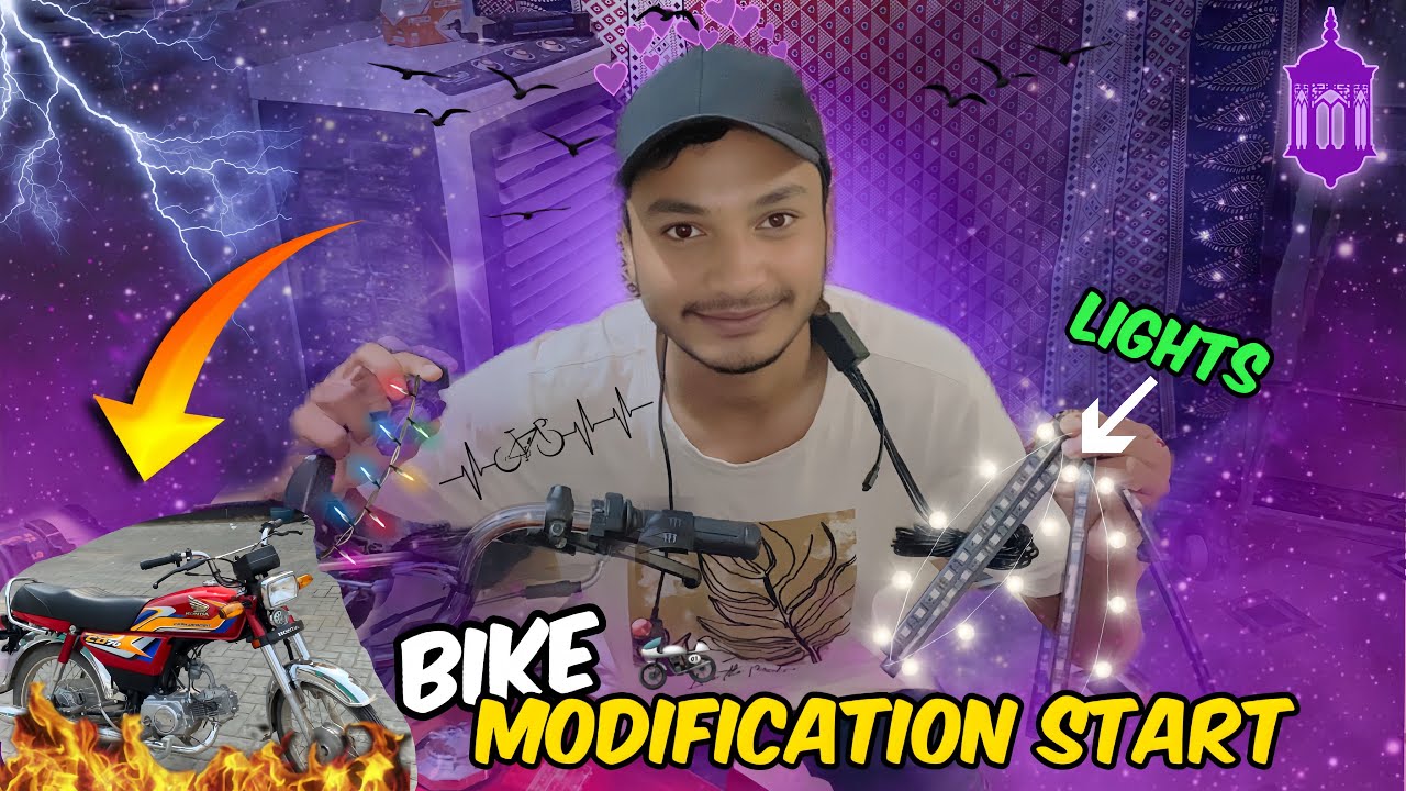 Bike Modification start 💡 Installing Lights & Custom Style | Honda CD 70 Upgrade |
