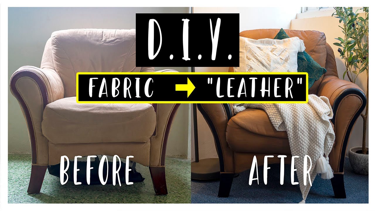 DIY FAUX LEATHER SOFA USING FABRIC SOFTENER | DIY 把布料沙发变真皮沙发
