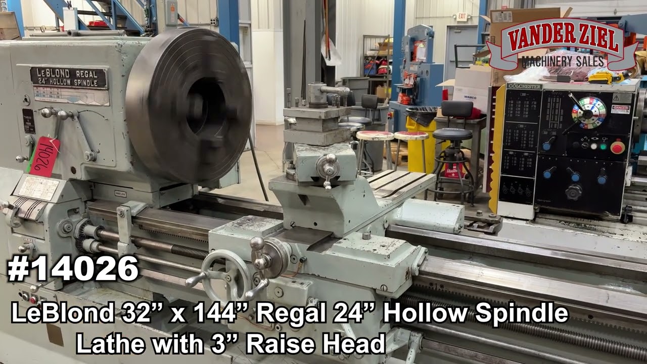 LeBlond 32” x 144” Regal 24” Hollow Spindle Lathe with 3” Raise Head