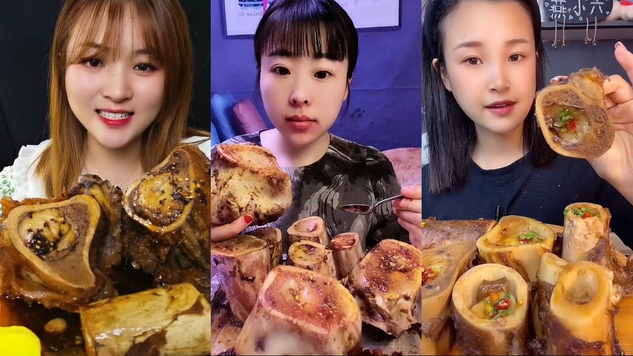 asmr mukbang bone marrow- thánh ăn tủy xương siêu cay - 牛骨髓, 牛肉の骨髄, 쇠고기 골수, गोजातीय अस्थि मज्जा #8