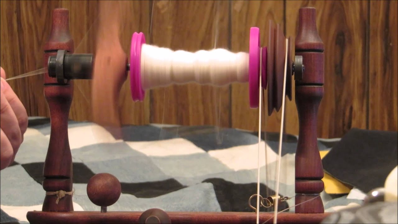 Spinning with my new Akerworks bobbin on my Ashford Traveller