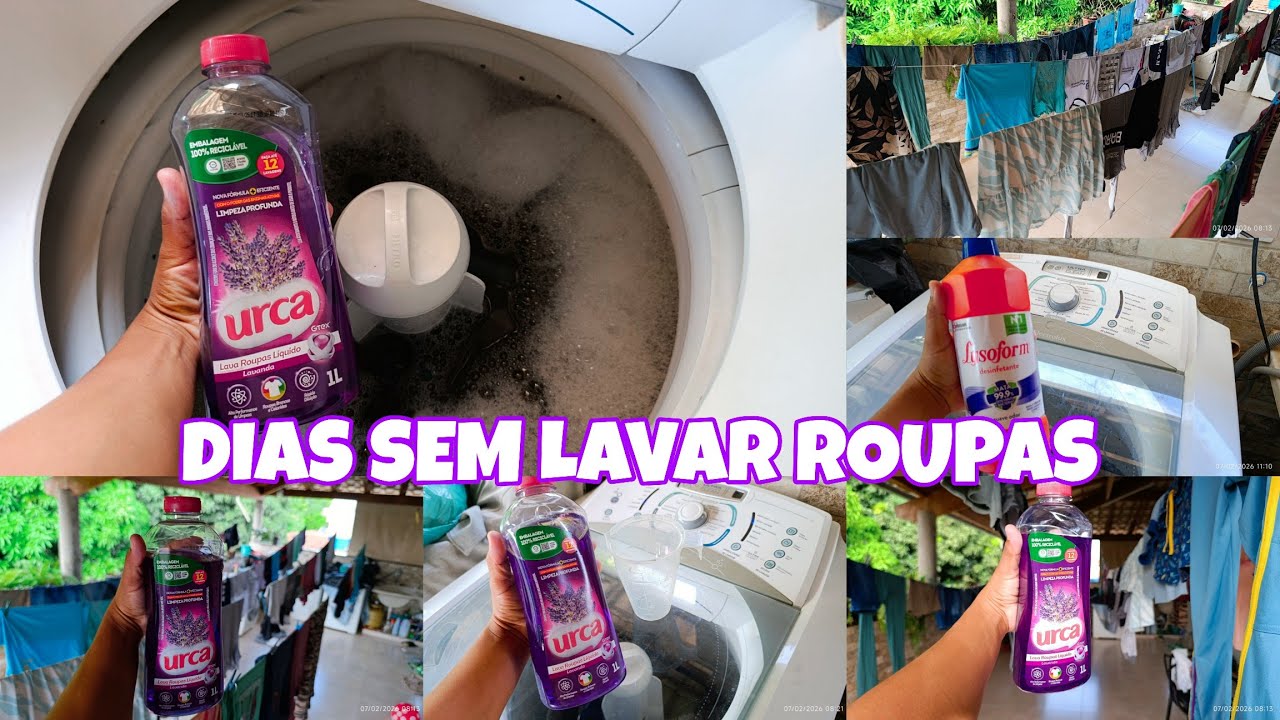 LAVANDO ROUPAS COM URCA DE LAVANDA|DIAS SEM FAXINAR|ACUMULOU MUITO 🤢🧼🫧