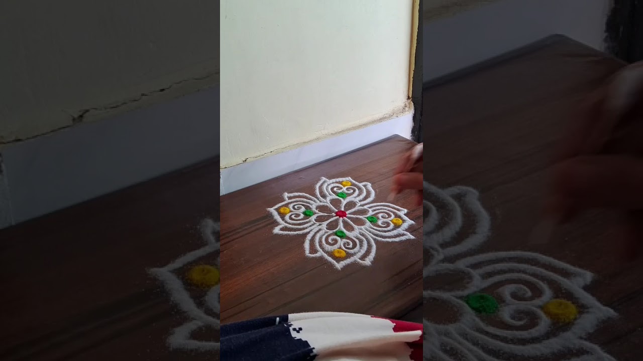 🌿Free hand rangoli design 🌿