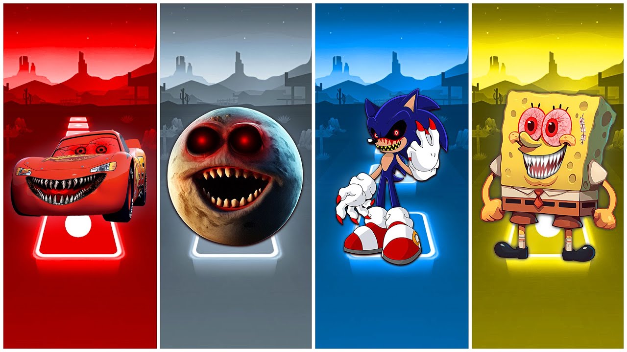 McQueen exe 🆚 Lunar moon 🆚 Sonic exe 🆚 SpongeBob exe | Coffin Dance cover!