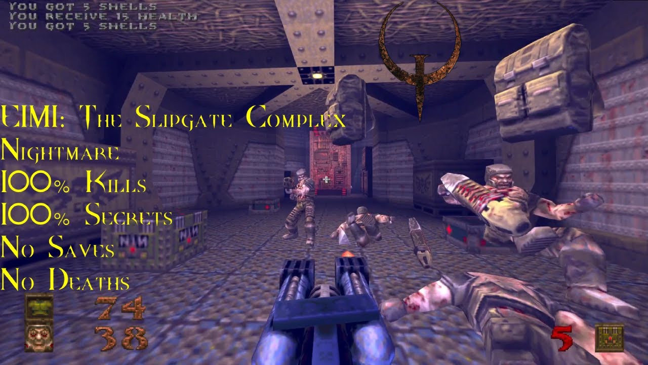 Quake | Nightmare, 100% | E1M1: The Slipgate Complex