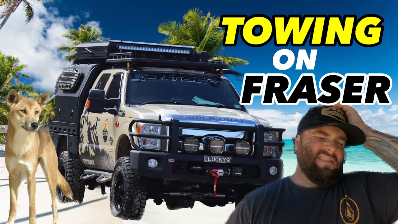 🔥F250 TOWING ON FRASER ISLAND🏝 Was towing a 3.5T CARAVAN a bad idea ???