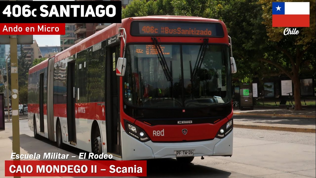 Автобусная поездка 406c SANTIAGO на новом сочлененном автобусе RED CAIO MONDEGO II Scania K320 UA
