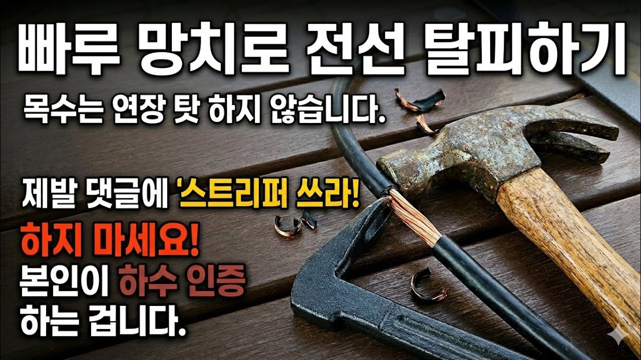 빠루 망치로 전선 탈피하기