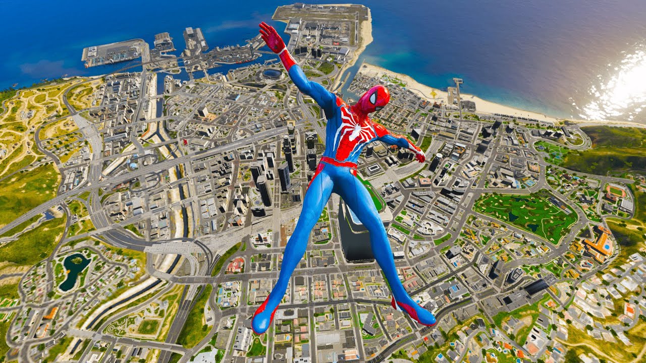 GTA 5 Spiderman Epic Jumps Compilation(GTA V Fails Funny Moments)