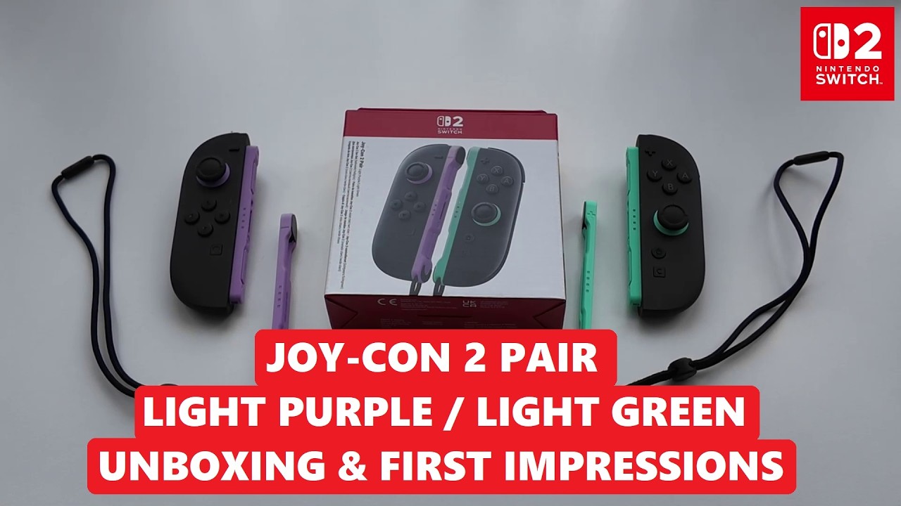 Распаковка и первые впечатления от пары контроллеров Joy-Con 2 для Nintendo Switch, светло-фиолет...