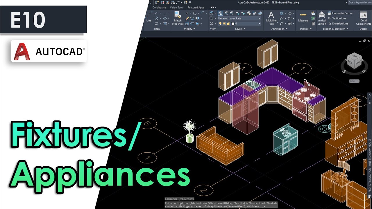 МЕБЕЛЬ И ПРИНАДЛЕЖНОСТИ в AutoCAD Architecture 2023