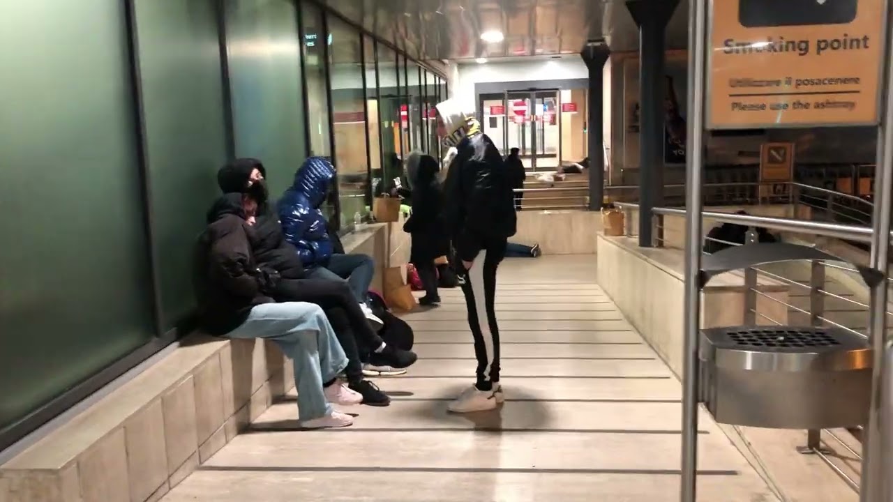 ROME Ciampino Airport closed. People are forced to wait outside 7&deg;C