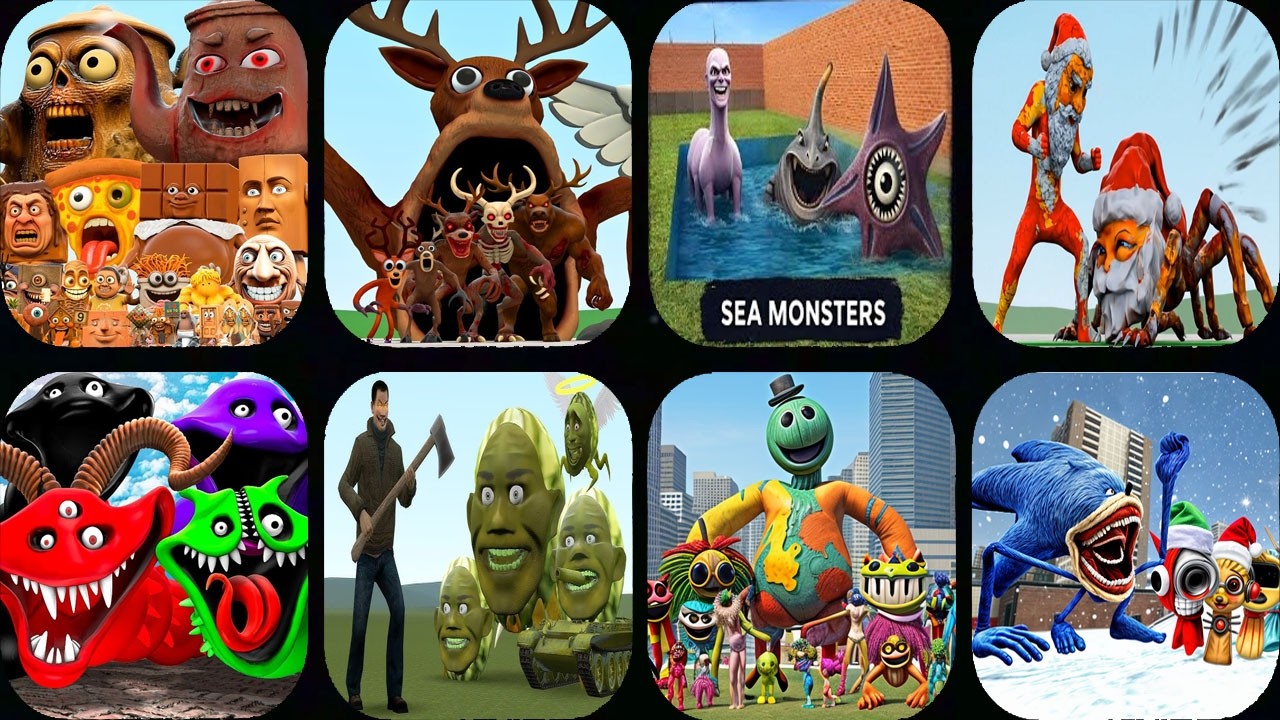 Nextbots In Playground Mod MONSTER FROM 99 NIGHTS,HUNGRY WORM,ITALIAN BRAINROT In Sandbox In Space