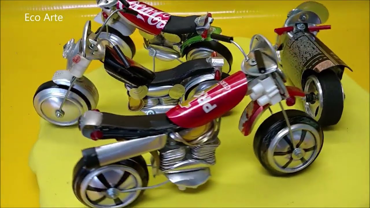 COMO FAZER UMA INCRIVEL MOTO DE LATINHAS. HOW TO MAKE AN INCREDIBLE CAN MOTORCYCLE.😀