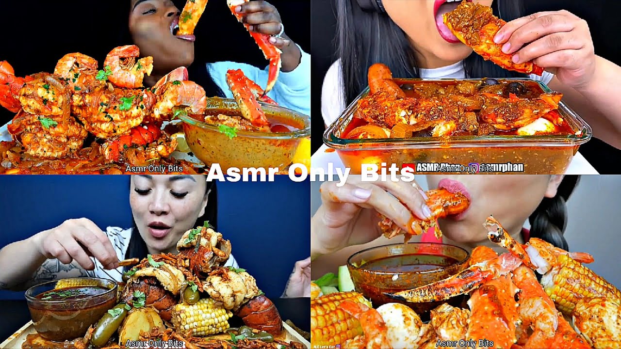 ASMR spicy seafood boiled Compilation//Compilation///no talking///Bites only/asmr Mukbang//asmr food
